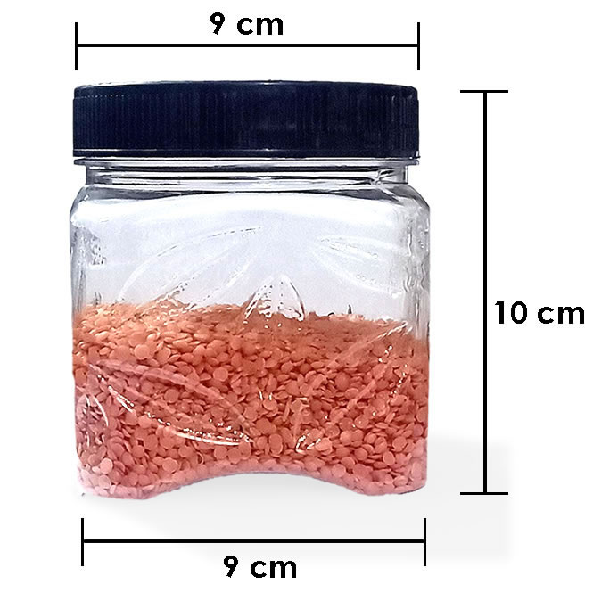 dimensions of leaf plastic jar