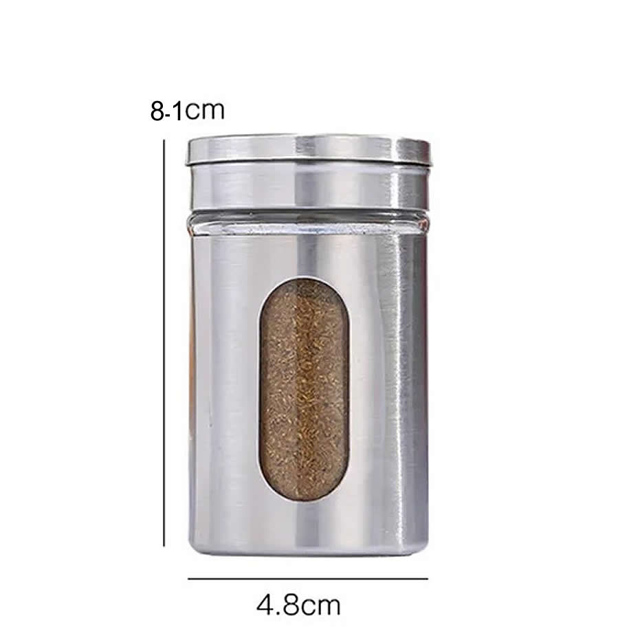 stainless steel salt shaker with window