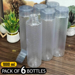 Water Bottle Bubbly Design Transparent Pack of 6 Fridge Bottles